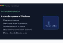 Comandos do Windows para Reparar Arquivos Corrompidos, Disco e Internet Terminal do Windows como administrador antes de rodar reparos